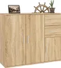 A wooden cabinet with decorative items on top. Náhľad obrázku produktu