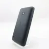 The back of a black Nokia Lumia smartphone is displayed on a clear stand against a white background. Produktbild-Vorschau