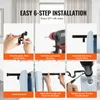 A collage of six images showing the steps for installing curtain rods. Produktbild-Vorschau