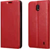A red flip case for a mobile phone is shown from two angles against a white background. Podgląd zdjęcia produktu