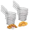 8 Stück Frittierkorb Klein Edelstahl Frittierkörbchen zum Produktbild-Vorschau 1
