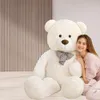 Duży miś pluszowy 140 cm, beżowy, miękka maskotka z kokardą Podgląd zdjęcia produktu 3