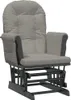 A gray fabric glider chair with a black base. Produktbild-Vorschau