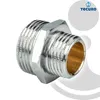 A close-up studio shot of a metal pipe fitting. Produktbild-Vorschau