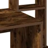 A close-up view of a wooden shelf with a rustic, dark wood grain texture. Náhled obrázku produktu