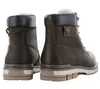 Two brown leather boots are shown from the back against a white background. Voir les images du produit