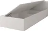 A white storage bed with its lid open, revealing three internal compartments. Náhled obrázku produktu