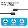 USB-C Ladekabel 1m Schwarz – Gesleevtes USB-C auf USB-C 20W Produktbild-Vorschau 2