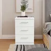 Nachtschrank 2er Set Weiß hochglanz 65.5cm hoch Nachttisch Produktbild-Vorschau 5