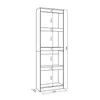 A technical drawing of a tall, narrow bookshelf with dimensions indicated. Produktbild-Vorschau