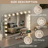AjieQaQ Hollywood make-up spiegel, 18 LED's, 80x60 cm, 3 Productafbeelding-voorbeeld 14