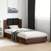 vidaXL Bettgestell mit Kopfteil Braun Eichen-Optik 100x200 Produktbild-Vorschau 2