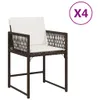 Gartenstühle mit Kissen 4 Stk. Braun Poly Rattan Produktbild-Vorschau 1
