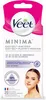 Product packaging for Veet Minima Easy Gel wax strips. Voir les images du produit
