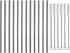 12er Set Edelstahl Strohhalm 22cm Inkl. Reinigungsbürste | Produktbild-Vorschau 1
