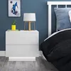 Iropro Table de nuit avec éclairage LED, blanc brillant en Voir les images du produit 7