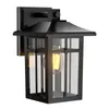 A black outdoor wall light with clear glass panels and an exposed Edison-style bulb. Produktbild-Vorschau