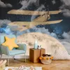 Muralo Vlies Fototapete FLUGZEUG Mond Sterne Wolken Nacht Produktbild-Vorschau 5