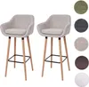 A collage showing two bar stools and swatches of different fabric colors. Podgląd zdjęcia produktu