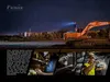 A collage of images showing construction workers using Fenix lighting products in various industrial settings at night. Náhled obrázku produktu