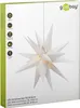 The image shows the packaging of a white LED Christmas star. Produktbild-Vorschau