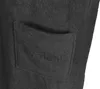 A close-up view of a dark-colored towel with an embroidered logo on a pocket. Produktbild-Vorschau