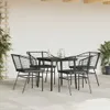 vidaXL 5-tlg. Garten-Essgruppe mit Kissen Schwarz Poly Produktbild-Vorschau 3