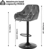A bar stool with dimensions and weight capacity indicated by text and lines. Náhľad obrázku produktu