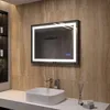 Badspiegel mit LED Licht Schwarzer Rahmen 60x80cm SAUTENS Produktbild-Vorschau 2
