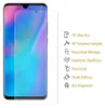 A screen protector is shown on a smartphone, with a list of its features presented in icons and text. Produktbild-Vorschau