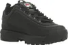 A black Fila sneaker is shown from a side angle against a white background. Voir les images du produit