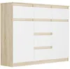 Komoda 120 cm 6 zásuvky 2 dveře skříňka FRAMIRE S-62D mix Náhled obrázku produktu 1