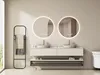HOKO LED Wandspiegel Rund 80 cm Anti-fog Uhr Modernes Produktbild-Vorschau 15