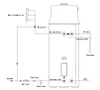 A diagram showing the plumbing connections for a water heater. Produktbild-Vorschau