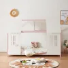 Kinderbett 'Tostedt' Halboffenes Design 90x200cm Rosa/Weiß Produktbild-Vorschau 2