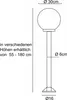 A technical drawing of a garden lamp with dimensions. Voir les images du produit