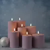 LED Stumpenkerze MIA - Kunststoff - realistische 3D Flamme - H- 10cm - outdoor - pastell lila Produktbild-Vorschau
