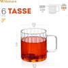 Kaffee- und Teebecher 250 ml Glas Gummimuster 6 Stück Produktbild-Vorschau 3