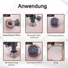 An instructional diagram showing the steps to inflate an air mattress. Produktbild-Vorschau