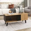 Merax Table basse Patchwork en bois, table de salon avec Voir les images du produit 2