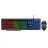 A gaming keyboard and mouse set with RGB lighting, displayed on a white background. Voir les images du produit