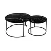 Couchtisch Rund aus Holz,Satztisch 2er Set,Imitation Marble Produktbild-Vorschau 3