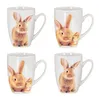 4er Set Kaffeetasse Ostern Hase Porzellan 340ml Kaffeepott Produktbild-Vorschau 1
