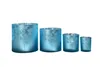 Windlicht Vase aus Glas blau silber mit Blumenmuster 15cm Produktbild-Vorschau 2