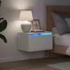 vidaXL Nástěnný noční stolek s LED světly Bílý Náhled obrázku produktu 1
