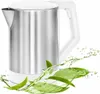 A silver and white electric kettle is shown with green tea leaves and splashing water around it. Anteprima dell’immagine prodotto