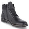 A black leather boot is shown against a white background. Voir les images du produit