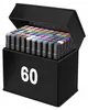 Alkoholmarker Marker Stifte Doppelseitig Set 60 Stück + Produktbild-Vorschau 8