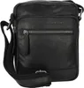 A black leather crossbody bag is shown against a white background. Anteprima dell’immagine prodotto