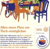 Illustration of people gathered around a table, with text and a logo related to food assistance. Anteprima dell’immagine prodotto